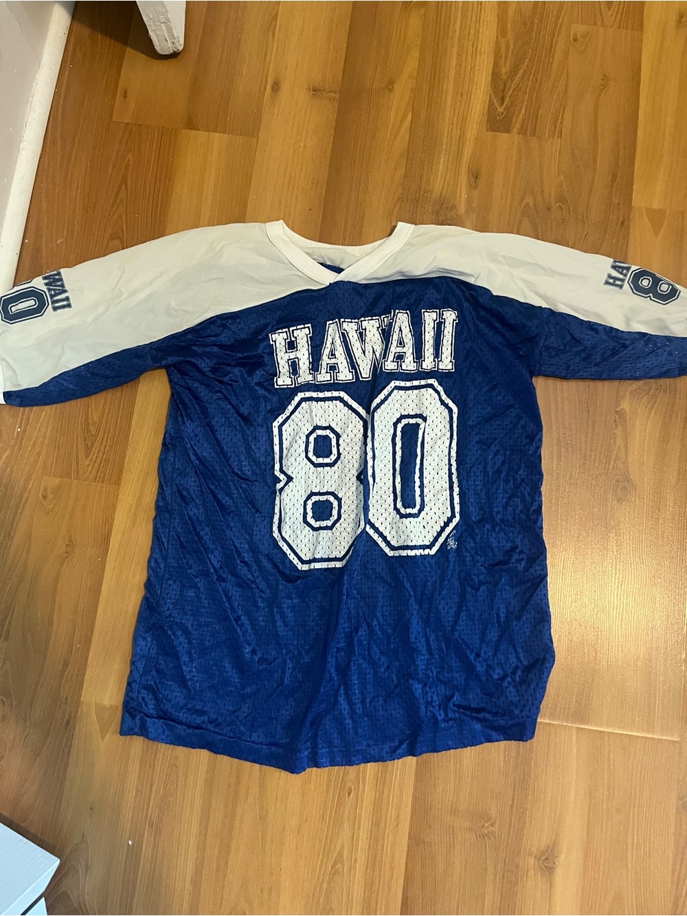 Hawaii 80 Blue & White Mesh Sports Jersey